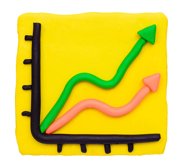 Plasticine clay business profit graph stock photo