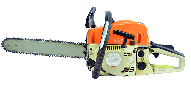 istock Wood log and Chainsaw 507312577