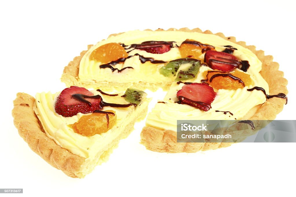 Fruit Tart with Pastry Cream Baked Stock Photo