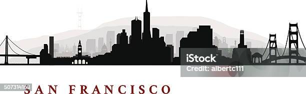Ilustración de Detallada Paisaje De La Ciudad De San Francisco y más Vectores Libres de Derechos de San Francisco - San Francisco, Panorama urbano, Vector