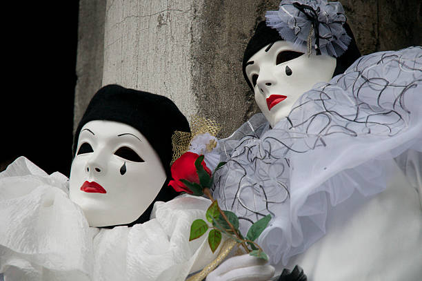 istock Mask with a tear and a rose 507314579
