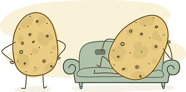 Coach Potato - Doodle Coach Potato - Doodle lazy stock illustrations