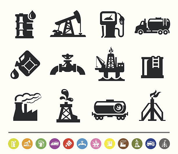 Oil industry icons | siprocon collection vector art illustration