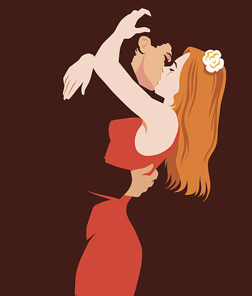 illustrazioni stock, clip art, cartoni animati e icone di tendenza di bacio - couple passion women love