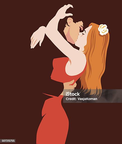 Kiss Stock Illustration - Download Image Now - Couple - Relationship, Kissing, Embracing