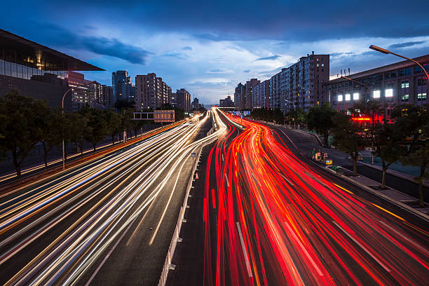 istock Urban highway traffic at night 507315763