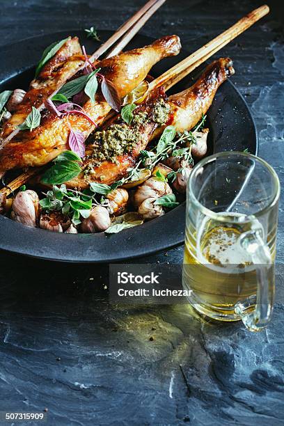 Whole Roasted Chicken Stock Photo - Download Image Now - Beer - Alcohol, Roast Chicken, Barbecue - Meal