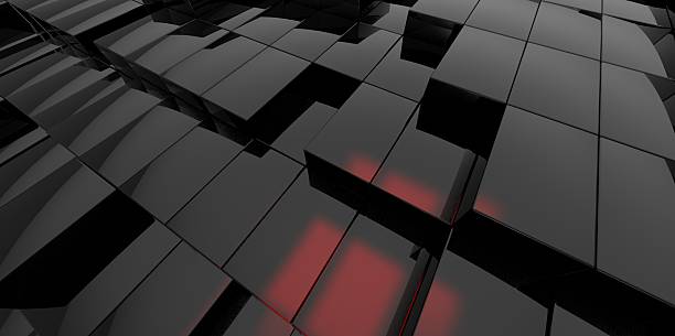 istock Abstract black and red glass background of 3d blocks 507316581
