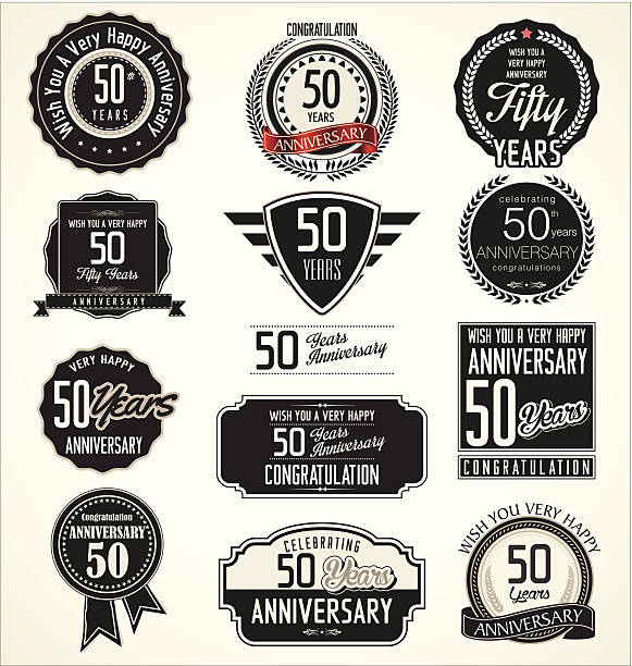 Anniversary retro labels