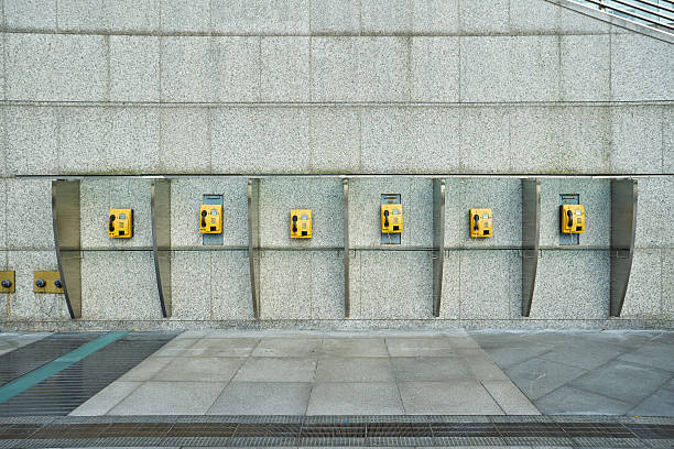 many public telephones