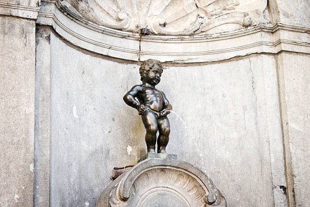 Manneken Pis, 브뤼셀, 벨기에 스톡 사진