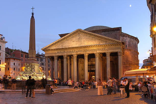 el panteón, roma, italia - ancient rome rome fountain pantheon rome fotografías e imágenes de stock