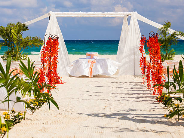 ślub na plaży, meksykańska przygotowanie - just sand zdjęcia i obrazy z banku zdjęć
