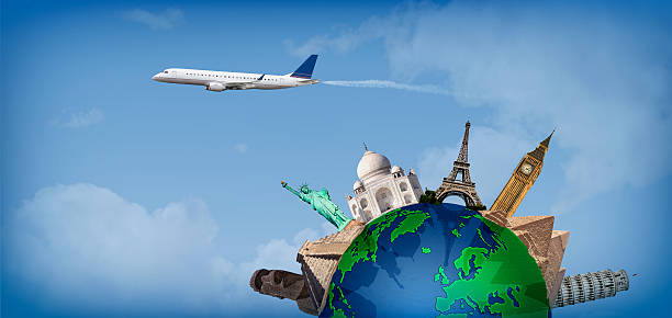 istock Travel around the world concept airplane 507362086