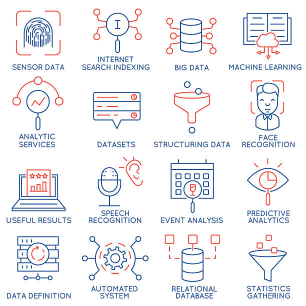 ilustrações, clipart, desenhos animados e ícones de vector conjunto de ícones de 16 :  gestão de dados analíticos, serviço – parte 1 - efficiency complexity cooperation gear