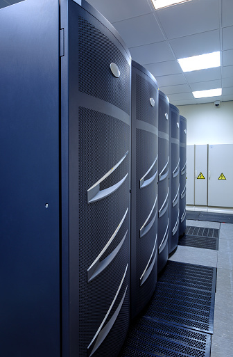 Modren Supercomputer Ranks Modern Supercomputers In Computational Data Center Stock Photo ...