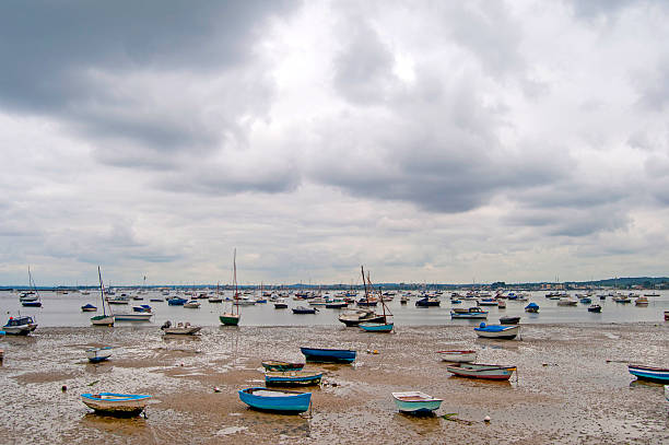 istock Harbour at low tide with boats on shore 507363310