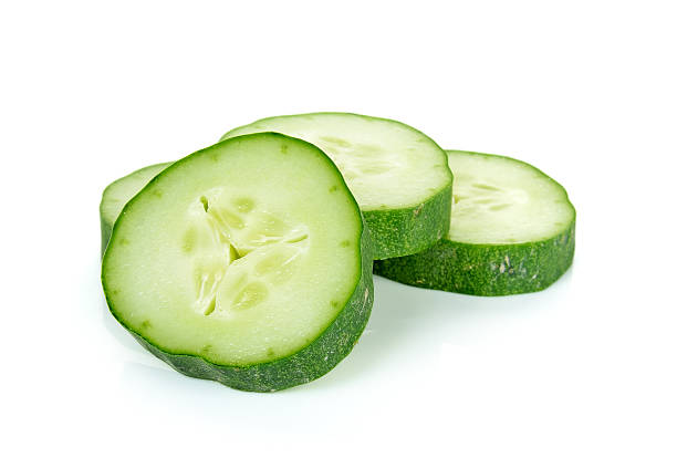 istock Sliced Cucumber isolated on the white background 507364162