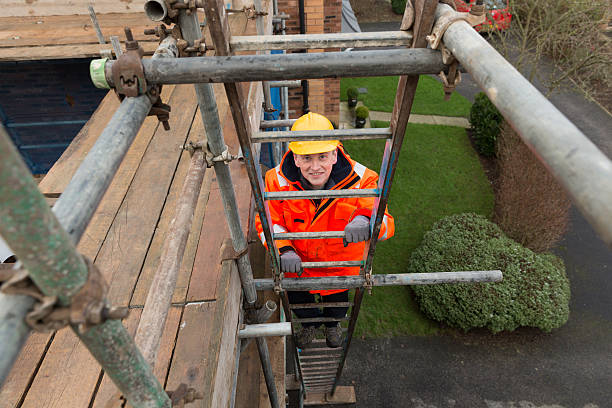 istock Industrial male builder working on domestic house site 507368648