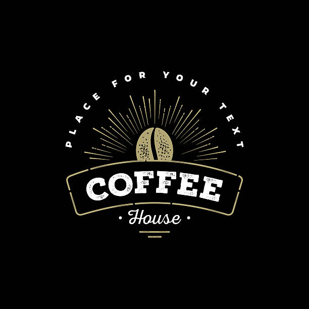 ilustrações de stock, clip art, desenhos animados e ícones de emblema de café preto - pattern design sign cafe