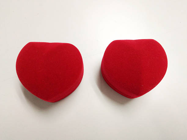 A gold ring in a heart-shaped box, gift for Chinese New Year and Valentine's day