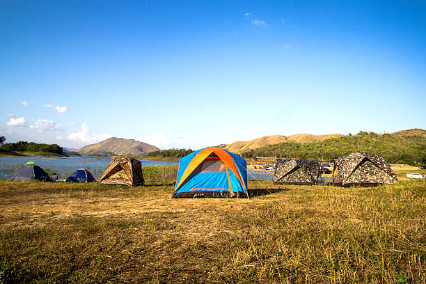 istock Camping on beautiful landscape with a lake. 507369954