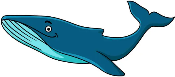 Vector illustration of Large blue whale mascot