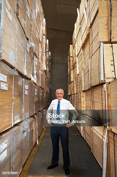 Proud Of My Management Skills Stock Photo - Download Image Now - Happiness, Warehouse, Adult