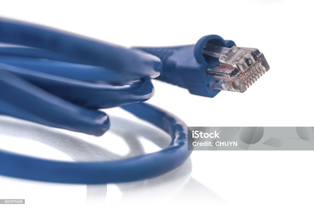 Blue Computer Use In Computer Network Blue Computer Network Cable Stock Photo - Download Image Now - Abstract ...