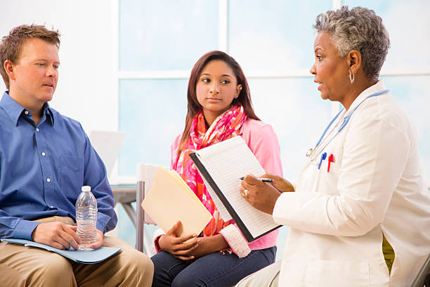 istock Psychiatrist counseling session with man, woman patients. Therapy. 507372561