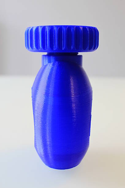 Sideview of 3D printed nutcracker Assembled 3D printed nutcracker in blue, sideview polylactic acid stock pictures, royalty-free photos & images