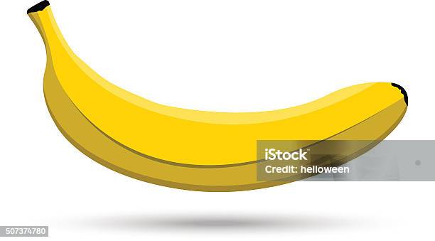 Single Vector Banana On White Background Stock Illustration - Download Image Now - Banana, Close-up, Color Image