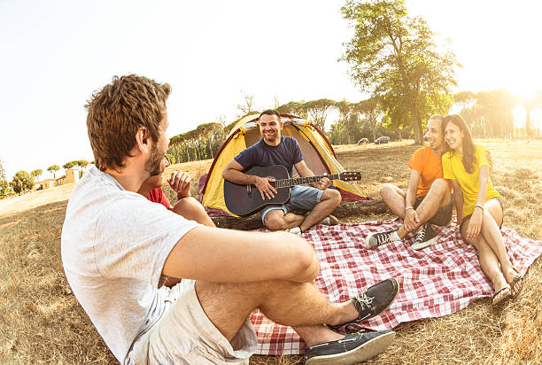 istock Friends storytelling at camping 507375307