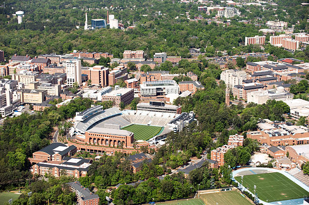 University of North Carolina at Chapel Hill - Aerial View An aerial view of the University of North Carolina campus and surrounding area in Chapel Hill, North Carolina. university of north carolina stock pictures, royalty-free photos & images