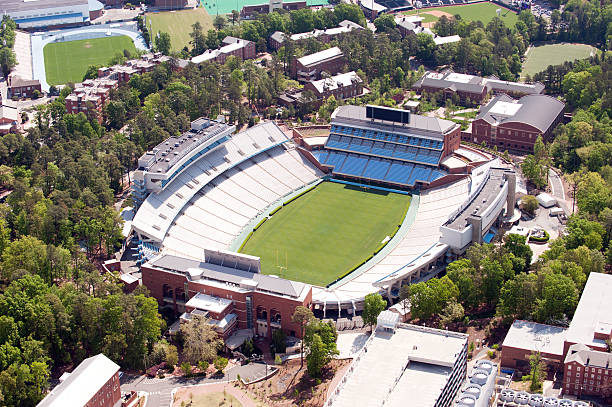 Kenan Stadium - Aerial View An aerial view of the University of North Carolina campus and surrounding area in Chapel Hill, North Carolina. chapel hill photos stock pictures, royalty-free photos & images