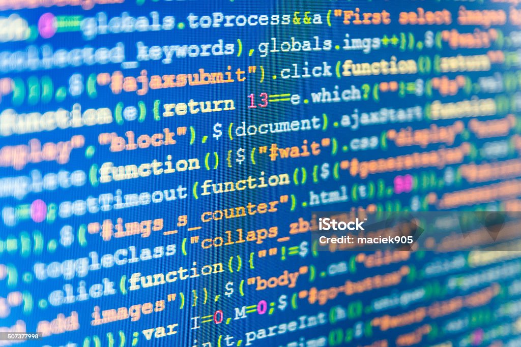 Software Developer Programming Code On Computer Stock Photo - Download ...