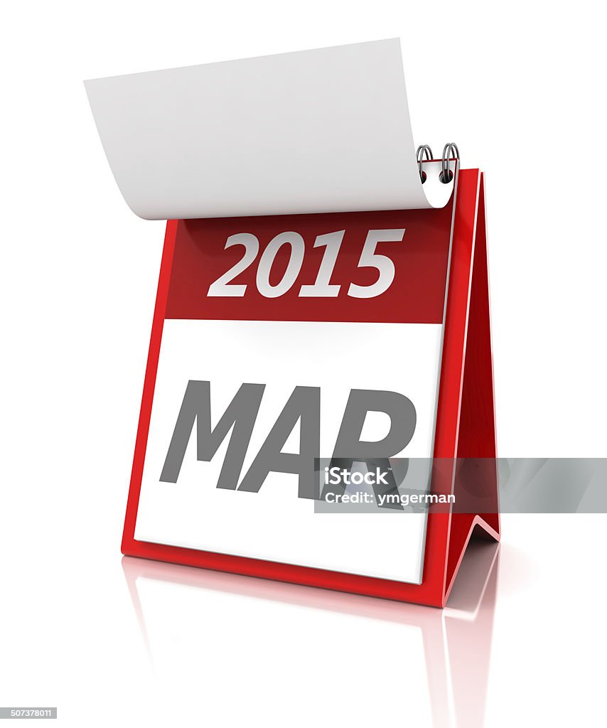 2015 March calendar, 3d render 2015 Stock Photo