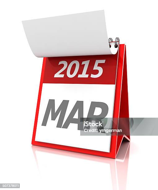 2015 March Calendar 3d Render Stock Photo - Download Image Now - 2015, Calendar, Cut Out