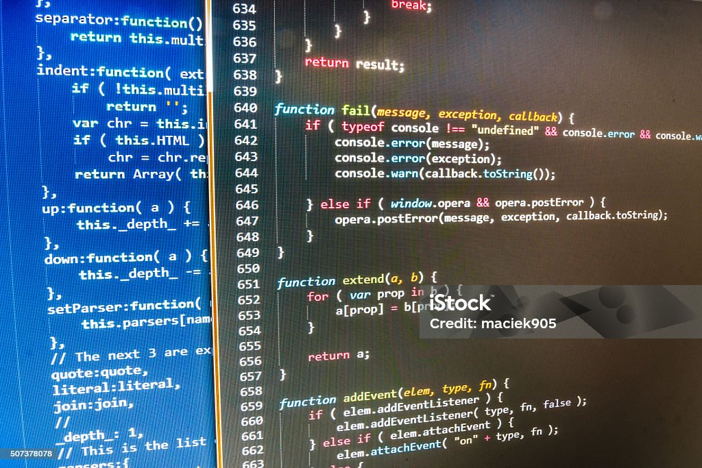 Software Developer Programming Code On Computer Stock Photo - Download ...
