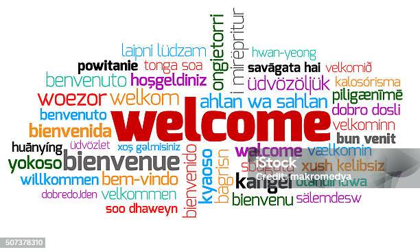 Different Welcome Other Language Stock Photo - Download Image Now - Welcome Sign, Greeting, Individuality