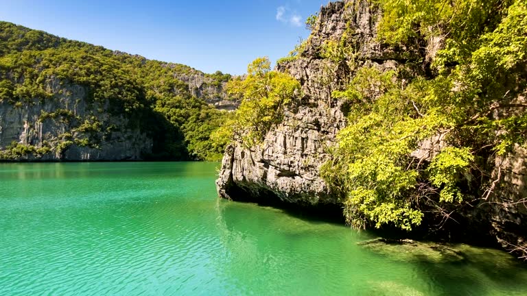 Lake in the rocky crater 2