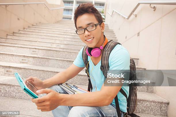 Student Before Lessons Stock Photo - Download Image Now - Child, High School, Staircase