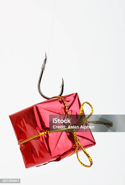 Giftbox On Fishhook Stock Photo - Download Image Now - Gift, Fishing Hook, Fishing