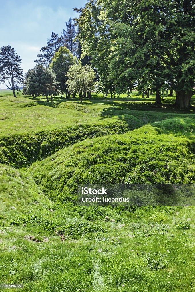 World War 1 trenches Preserved World War 1 trenches at Newfoundland Memorial Park between the villages of Beaumont Hamel and Auchonvillers in the Somme region of France. Battlefield Stock Photo