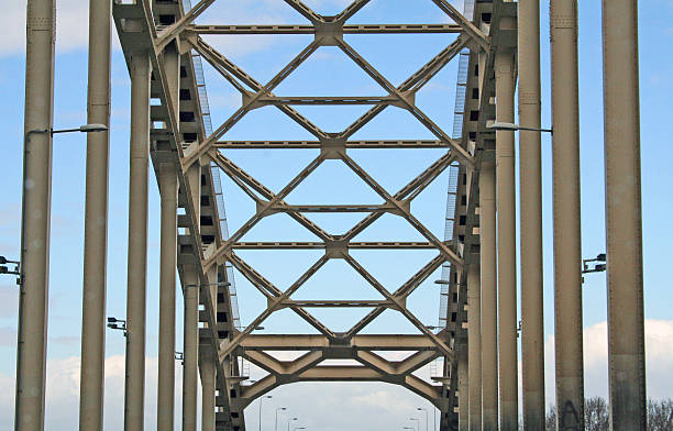 Netherlands: Waalbrug at Nijmegen Nijmegen, Netherlands - March 24, 2009: The support arches on the Waalbrug in Nijmegen, an arch bridge that was an Allied target in Operation Market Garden and made famous by A Bridge Too Far. operation market garden stock pictures, royalty-free photos & images