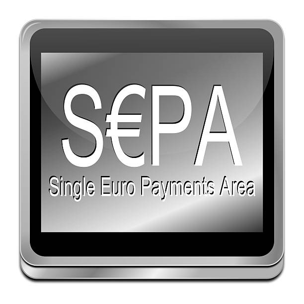 SEPA - Single Euro Payments Area - Button vector art illustration