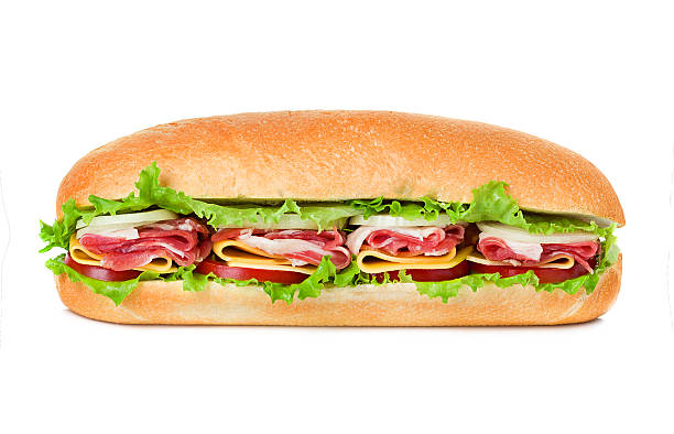 sandwich, isoliert auf weißem hintergrund - deli sandwich fotos stock-fotos und bilder
