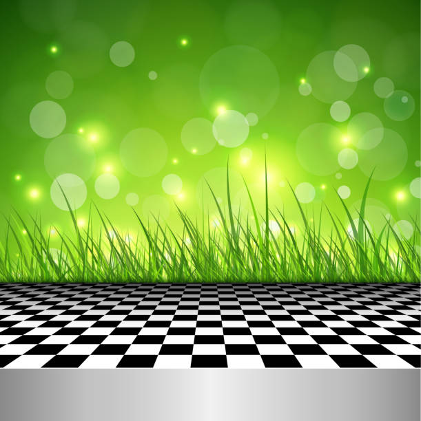 illustrazioni stock, clip art, cartoni animati e icone di tendenza di astratto sfondo verde - easter leaf black shiny