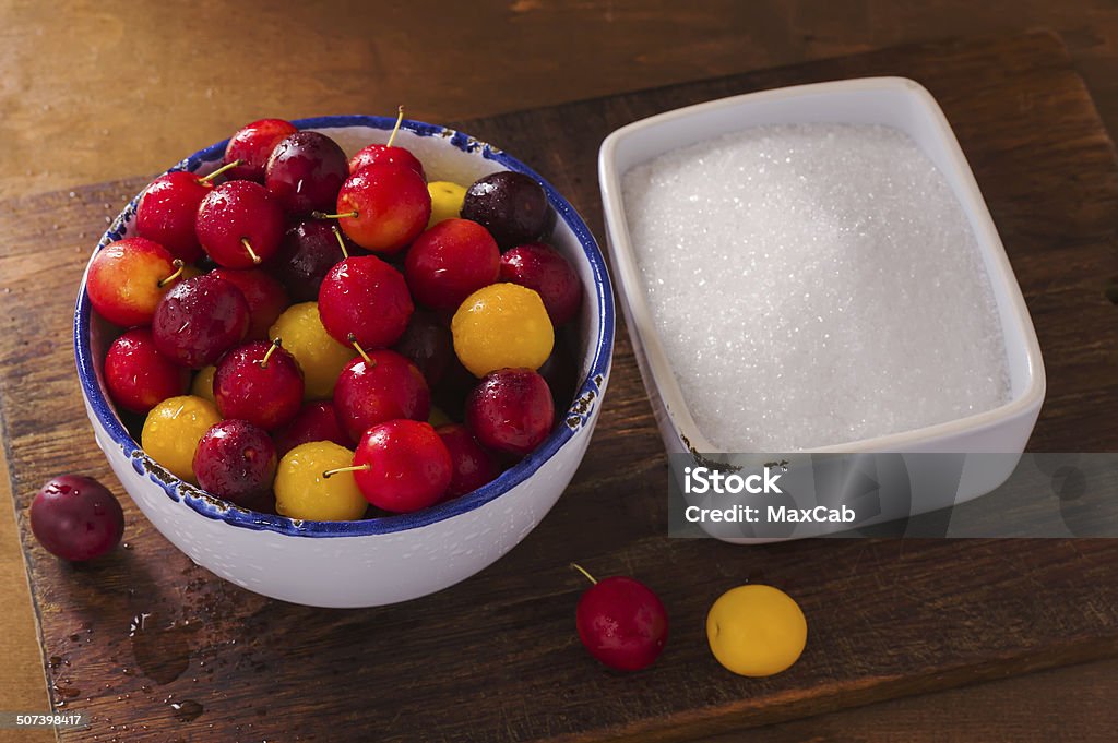 Fresh cherry plums Fresh plums in a bowl three varieties Agriculture Stock Photo