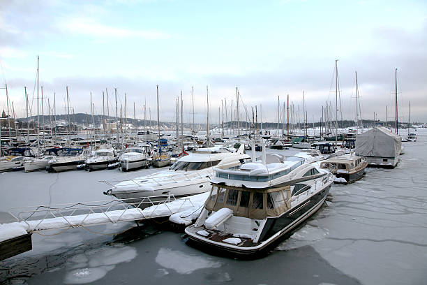 istock Winter view of a marina 507398896